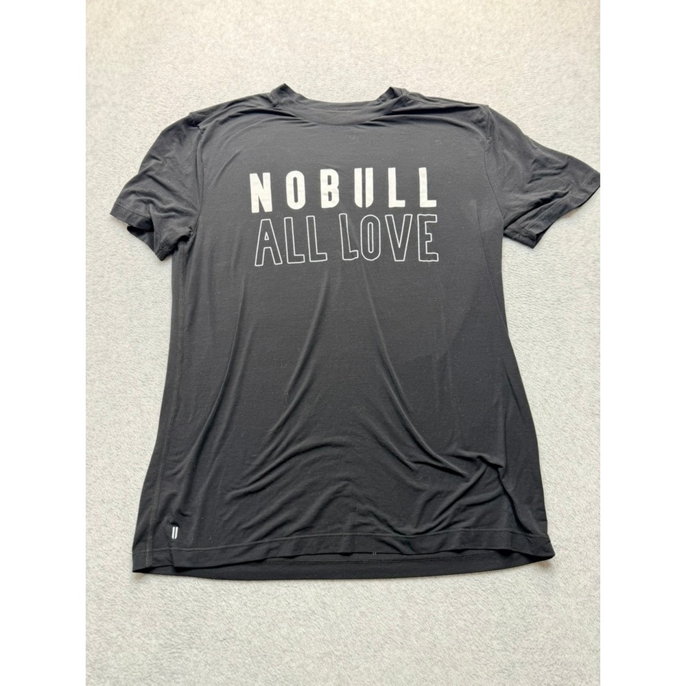NOBULL All Love Black Graphic Training T-Shirt Mens Large L Gym Workout Tee
